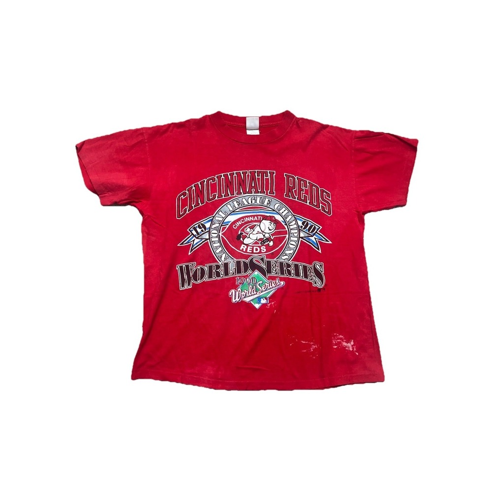 Vtg Cincinnati Reds 1990 World Series Shirt Mens Large MLB Baseball Logo 7